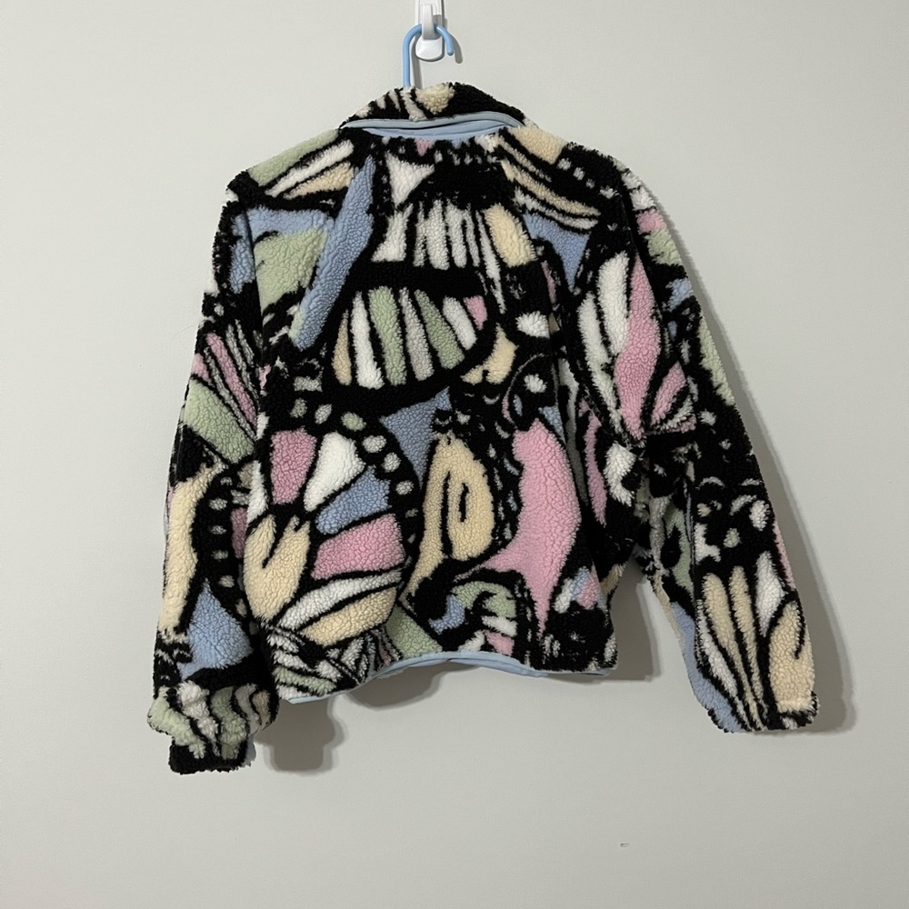 Free People Rocky Ridge Butterfly Print Sherpa Jacket Size XS - Picture 8 of 10